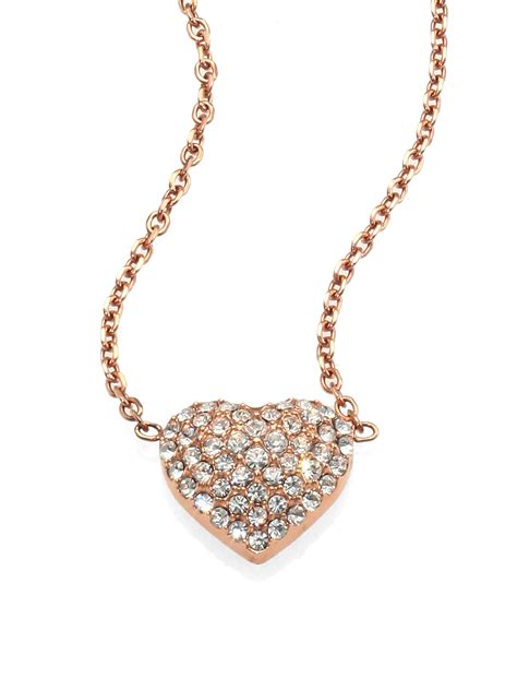 michael kors rose gold jewelry sale|michael kors gold heart necklace.